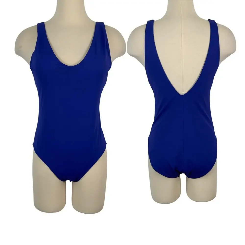 Athleta Seychelles One-Piece Swimsuit with Built-In Shelf Bra in Yacht Blue M